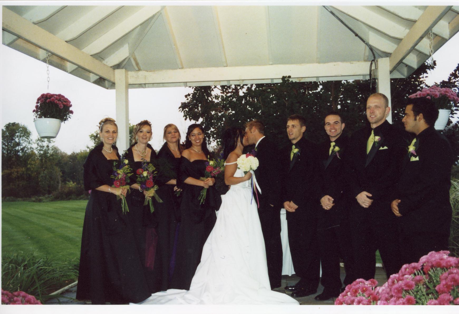 Wedding Party Kiss